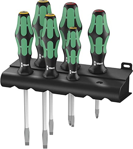 Wera 334 SK/6 Schraubendrehersatz Kraftform Plus Lasertip und Rack, 6-teilig, 05007680001