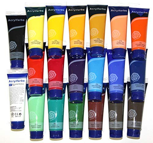 Paintersisters® Acrylfarben Set 20 x 120 ml, original Künstler-Qualität, Acryl, Acrylfarbe in Tuben, geeignet für Malen auf Leinwand, Holz, Stein