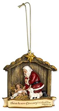 Joseph Studio The Kneeling Santa with Baby Jesus Christmas Ornament