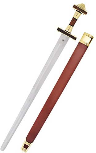 Ulfberth handgeschmiedetes Germanisches Schwert, ca. 90 cm, Schaukampf SK-B | mit Scheide, Mittelalter Schwert Replik, Trainingsschwert, Schaukampfschwert, Reenactment