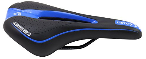 Vinqliq Professioneller Fahrradsattel Fahrrad Komfort Sitz Gel Kissen Pad Stoßfest Ergonomisches Design für Radfahren, Mountainbike, MTB, Rennrad, BMX, Klapprad (Schwarz und Blau)
