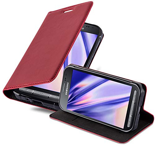Cadorabo Custodia Libro per Samsung Galaxy XCover 3 in ROSSO MELA - con Vani di Carte, Funzione Stand e Chiusura Magnetica - Portafoglio Cover Case Wallet Book Etui Protezione