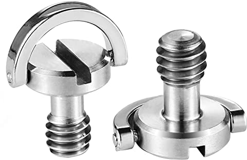 SMALLRIG D Shaft D-Ring 1/4 Inch Male Mounting Screw (Pack of 2) for Camera Tripod Quick Release Plate - 838