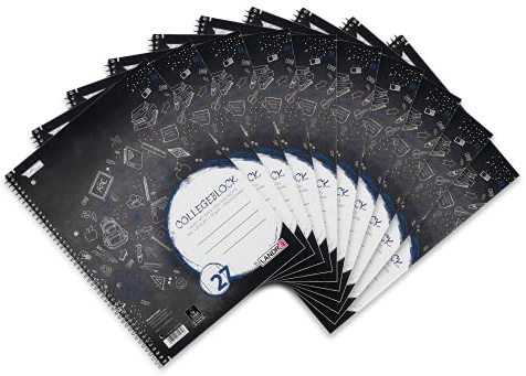 Landré Collegeblock A4 liniert mit Doppelrand, 80 Blatt, gelocht, 10 Stück