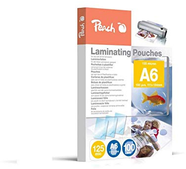 Peach Laminating Pouches A6, 125 mic, PP525-04, 100-pack