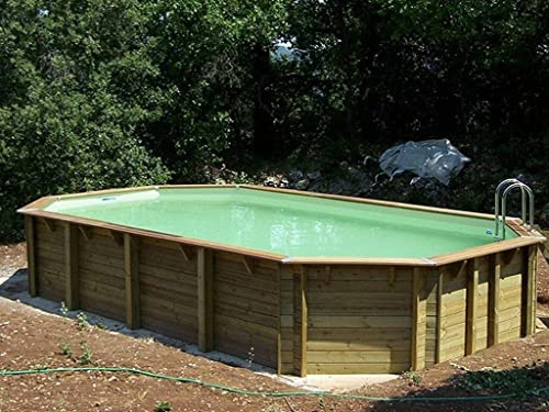Piscine Bois AQUABELLE UBBINK Allongée en Kit 750x400xh130 cm Liner Sable