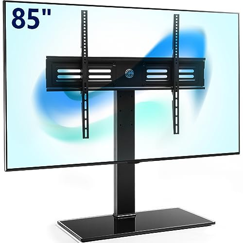 FITUEYES TV Standfuss Universal TV Ständer für 50-85 Zoll Flach & Curved Fernseher bis zu 50kg Schwenkbar Höhenverstellbar Max. VESA 800 * 600