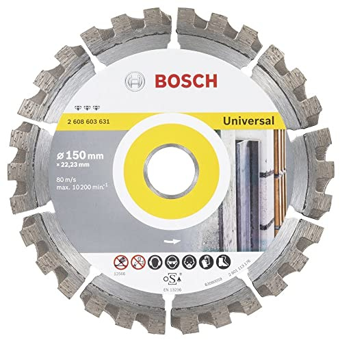 BOSCH Diamanttrennscheibe Best für Universal, 150 x 22,23 x 2,4 x 12 mm, 2608603631