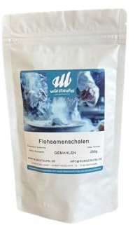 Würzteufel Ciotole di semi di psillio macinate – massima purezza e qualità – Ricco di fibre – Vegano, senza glutine, insapore – Ideale per frullati, cottura e cucina a basso contenuto di carboidrati