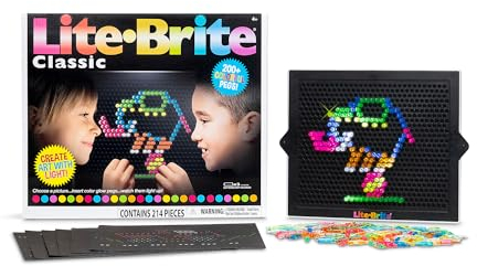 Lite-Brite | Ultimate Classic | Light Up Drawing Board, LED Board with Colours, Light Up Toys for Creative Play, Glow Art Neon Effect Drawing Board, Light Toys for Kids Ages 4+, Packaging May Vary