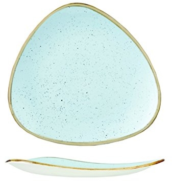 Churchill Triangular Plate Diameter 23 cm Pack of 6 Diameter 230 mm Porcelain Stone Blue