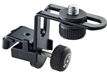 K&M 24030 Supporto microfono per batteria, nero - filettatura 3/8 - acciaio, con sistema anti vibrazioni