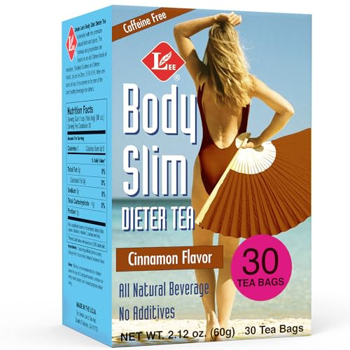 Uncle Lee’s Body Slim Dieters Tea, Detox & Slimming Tea – Senna, Bitter Orange, Cinnamon Flavor & Chicory Root, Natural Laxative, Caffeine-Free Herbal Tea Bags, 30 Count