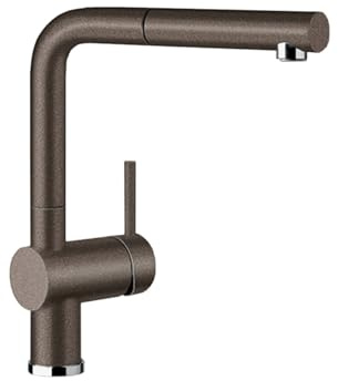 BLANCO LINUS-S – Robinet de Cuisine Design SILGRANIT avec Bec Extensible – Haute Pression – Marron – 516697