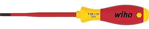 Wiha Schraubendreher SoftFinish® electric slimFix TORX® (36539) T25 x 125 mm für tiefliegende Schrauben, ergonomischer Griff für kraftvolles Drehen, Allrounder für Elektriker, VDE-geprüft, stückgeprüft
