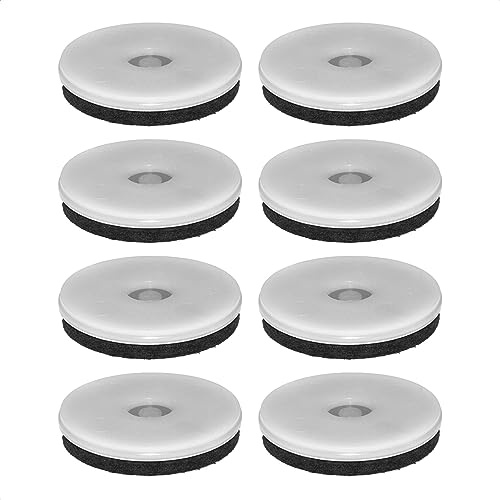 WAGNER design gör-det-själv filt robust naturlig QuickClick filtglidare, möbelglidare, stolsglidare, ersättare, 8-set, ersättningsglidare, utbytbar, (Ø) 50 mm