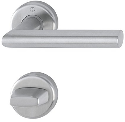 HOPPE 3884657 Drückergarnitur Utrecht-auf Rosette WC, für Türstärke 39-47mm, Edelstahl matt