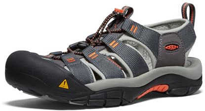 KEEN Men's Newport H2 Closed Toe Water Sandals, Magnet/Nasturtium, 10 US