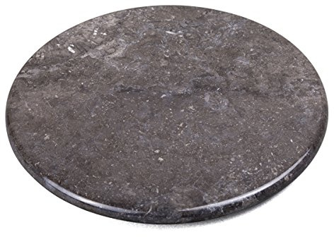 Creative Home - Tabla redonda de piedra de mármol genuina de 30,5 cm 12 pulgadas Carbón