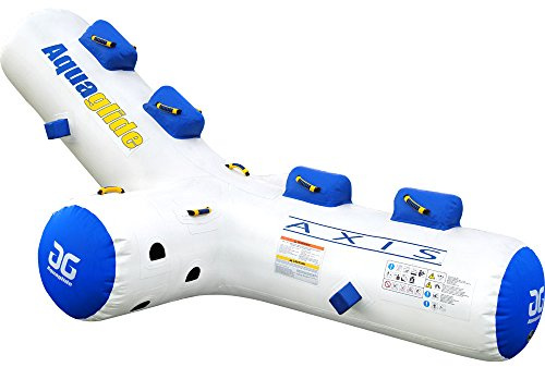 AQUAGLIDE Axis Rocker - 12'2″ Inflatable Water Seesaw for Up to 4 People, Duratex 28-oz PVC, Low-Profile Design, Team-Building & Balance Fun