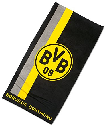 Dortmund BVB-Duschtuch mit Logo im Streifenmuster | Lasche