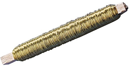RAYHER 2403506 blomtråd, SB-påse 1 st., trälindel 100 g, 0,55 mm diameter, guld