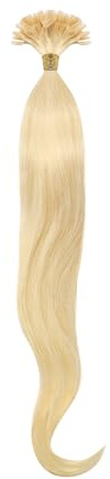 Beauty7 DIY Haarverlängerung Remy Echthaar Haarverlaengerung von U-tips 100 STK 45cm 0,5g Bonding Echthaar Extensions Straehnen 18 Zoll Schwarz, Braun, Blond