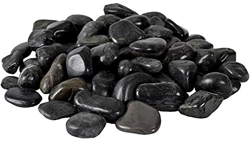 Dekosteine schwarz poliert 20 kg, Kieselsteine Garten 3-5 cm, Zierkies für Vasen, Flusssteine, Ziersteine, Flusssteine Pflanzen, Deko-Kies, Steine-Garten, Kies, Flusskiesel, Schwarze Steine Deko