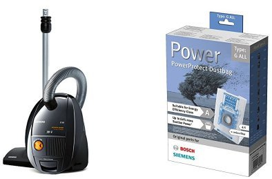 Siemens Bodenstaubsauger Z3.0 extreme power EEK C / 41l /s air / Compressor Technology / Ultra Hepa Hygienefiltersystem + Staubsaugerbeutel PowerProtect (Type G All, außer VS01)