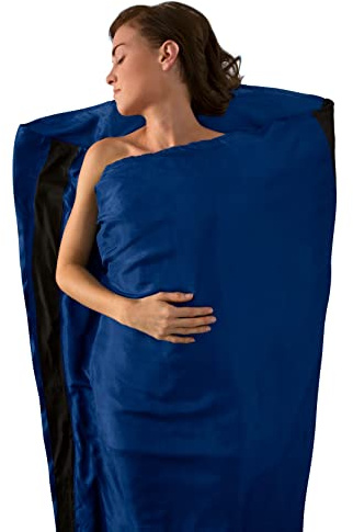 Sea To Summit Unisex's Silk Stretch Panel Mummy Tapered Sleeping Bag Liner-Navy Blue, 92 x 210 cm, cm