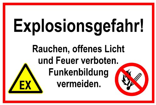 Hinweisschild aus Aluminium - Explosionsgefahr - 20 x 30 cm