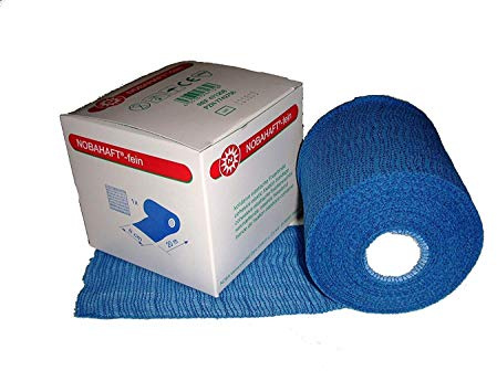 1 Stück NOBAHAFT fein Binde, Haftbinde Untertape Kohasivbinde, 8 cm x 20m. in blau