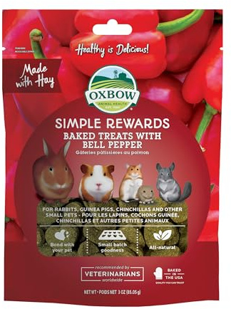 Oxbow Simple Reward Small Animal Treats Bell Pepper Oven Baked Fiber 2 oz