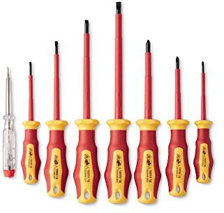 Workzone 8 delar 1 000 v isolerad VDE Pozi (Pz) och spårskruvmejsel set IEC60900