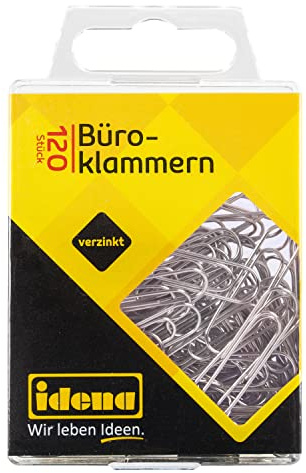 Idena 334030 - Büroklammern, 120 Stück, verzinkt