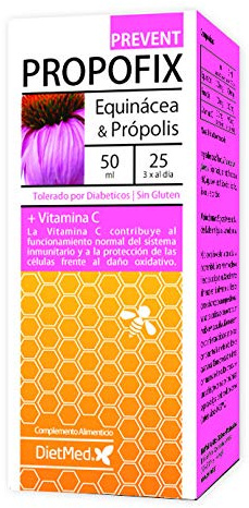 Defensas Naturales con Equinácea y Própolis - Apoyo al Sistema Inmunitario y Protección Celular - Con Vitamina C Antioxidante - Extracto Líquido en Gotas 50 ml - DietMed