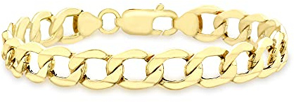 Carissima Gold Damen 9k (375) Gelbgold Hollow Panzerkette-Armband