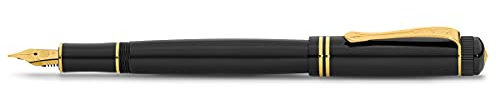 Kaweco DIA2 Füllhalter Gold I Exklusiver Acryl Füllfederhalter für Tintenpatronen inklusive edler Geschenk Metallbox I Luxus Nostalgischer Füller 16 cm I Federbreite: EF (Extra Fein)