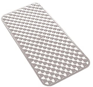 GEDY | Geo Tappeto Vasca Antiscivolo in Gomma, Colore Bianco, 100% Made in Italy, Dimensioni 35 x 68 x 0,6 cm e Peso 0,360 kg