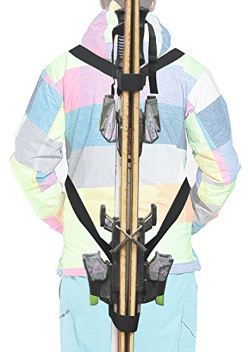YYST Ski Tote | Skis and Poles Backpack Carrier | Ski and Pole Carry Sling Strap| ski Shoulder Strap -Hold your Poles together -Free your hand! Stronger than One Single Sling.