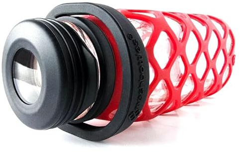 Meshbottles with Glass Top - Brick Red - Plastic-free, BPA-free, Phthalate-free Glass Water Bottle - 16 oz