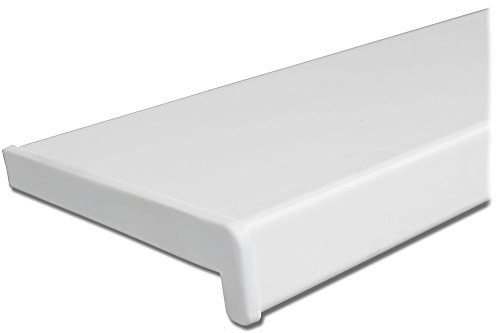 250 mm greenteQ Fensterbank Innen Innenfensterbank Fensterbrett Weiß + Seitenabschluß (1100mm)