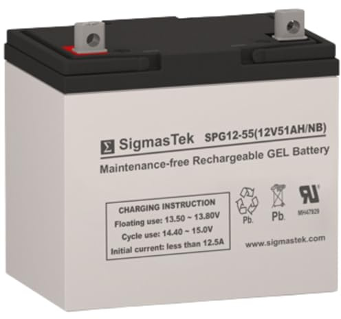SigmasTek 8G22NF, M22NFSLDG, DCG12-50 Compatible Gel Cell Battery, 12V 51Ah NB SPG12-55 (NB)