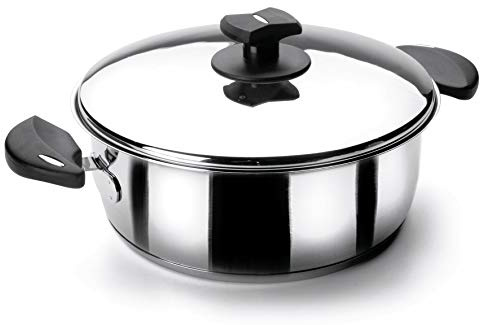 Lacor 88020 - Cacerola con Tapa Nova Ladycor 20 cm, 2, 5 Litros, Acero | En acero inoxidable, para guisos y cocciones uniformes; con 2,5 L de capacidad, versátil para tus preparaciones del día a día