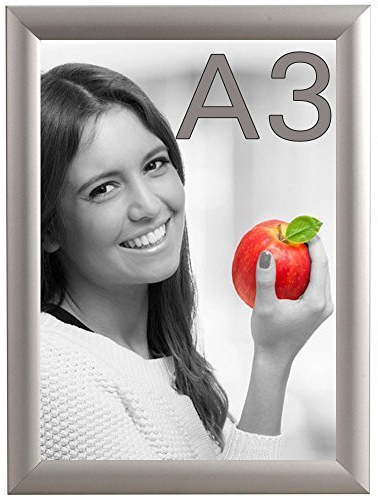 DIN A3 Alu Klapprahmen Wechselrahmen Bilderrahmen Plakatrahmen Aluminium mit 25mm Rahmen