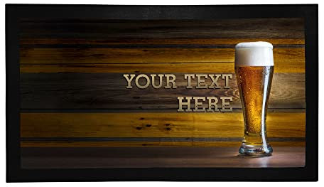Personalised Rubber Bar Mat Runner Pub Beer spill Mat Home bar accessory