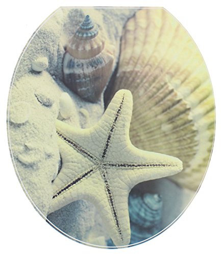 sourcing map WC Aufkleber Toilettensitz Badezimmer PVC Starfish Pattern Abnehmbare Wasserresistenz WCckel Aufkleber