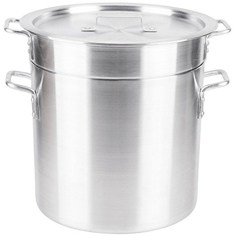 Royal Industries Double Boiler with Lid, 20 qt, 11.8 x 11 HT, Aluminum, Commercial Grade - NSF Certified