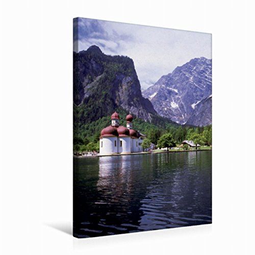 Premium Textil-Leinwand 50 x 75 cm Hoch-Format St.Bartholomä am Königssee | Wandbild, HD-Bild auf Keilrahmen, Fertigbild auf hochwertigem Vlies, Leinwanddruck von N N