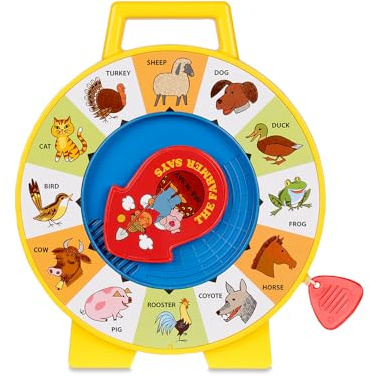 Fisher Price Classics - Farmer Says See 'n Say - Vintage Learning Toy, Sounds and Animals, Interactive Retro Game for Kids, Girls, Boys, Baby, Preschoolers, Toddlers, Unisex Ages 18 Months +